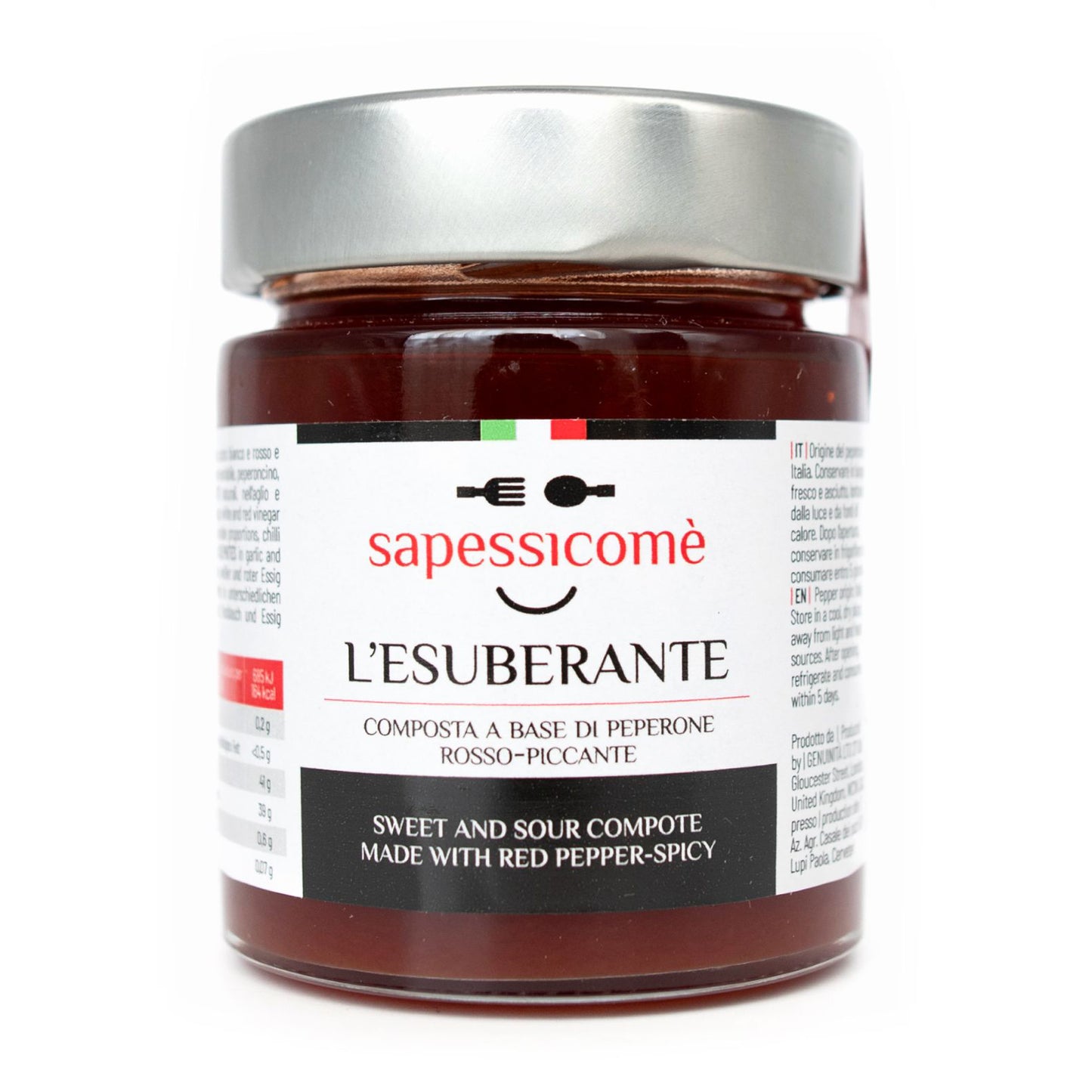 SAPESSICOME' L'ESUBERANTE - Composta agrodolce a base di peperone rosso - piccante- 156 ml